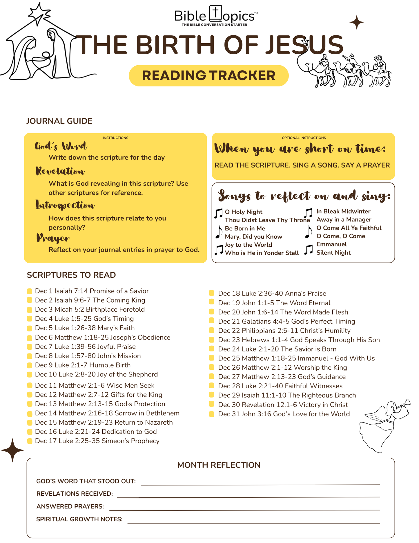 Birth of Jesus Bible Journaling Guide and Tracker