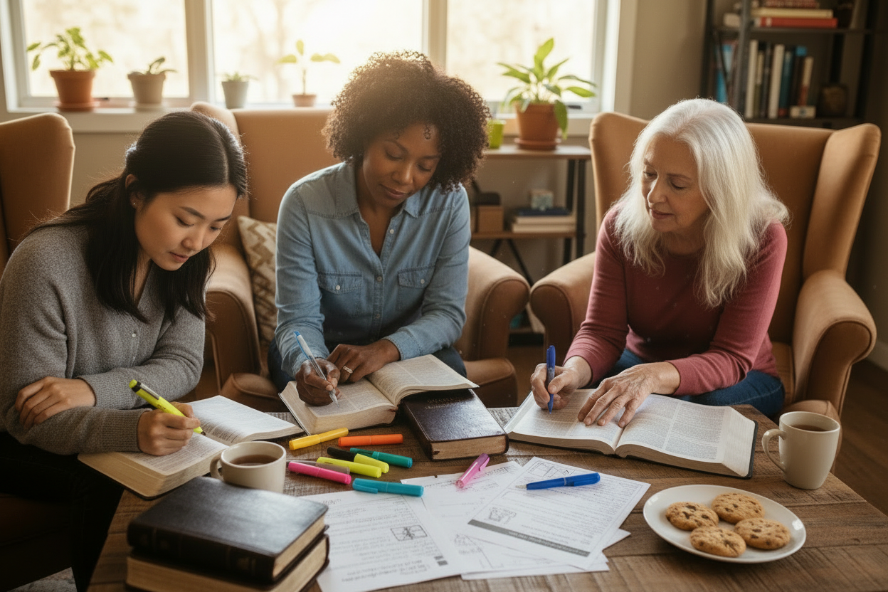 Women Journaling in the Bible Together