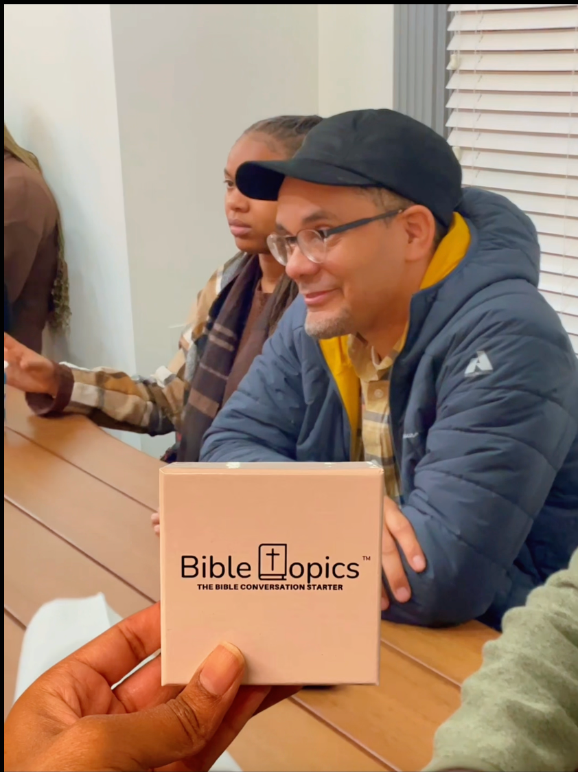 Bible Topics Game Being Played in a Group Talking over Tea